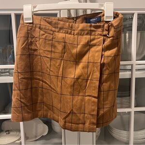 Forever‎ 21 Tan Checkered Mini Skirt